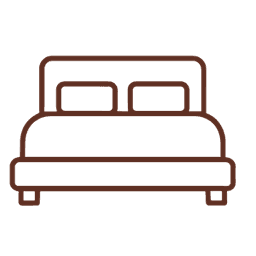 Outline of a bed with two pillows.